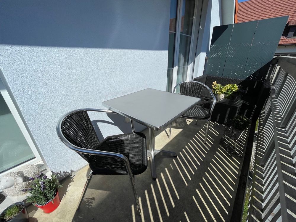 RONGQI 3-TLG. Bistro-Set, Bistrotisch Mit 2 Stühlen, Gartenset Tisch