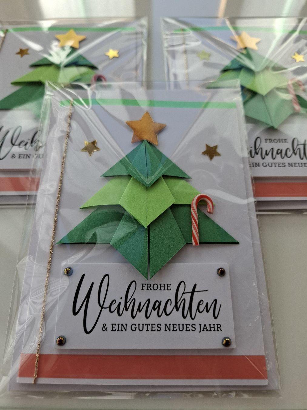 Cartoline: 1x Weihnachtskarte handgemacht Tannenbaum 3D Effekt – Nuovo e nell'imballaggio originale da Winterthur venduto da -.S.B.- 7