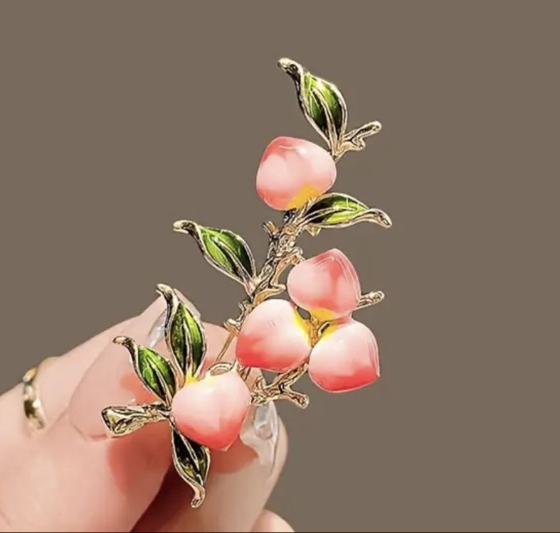 Broche Argent Et Strass Rose - Pièce Unique Vintage, Occasion