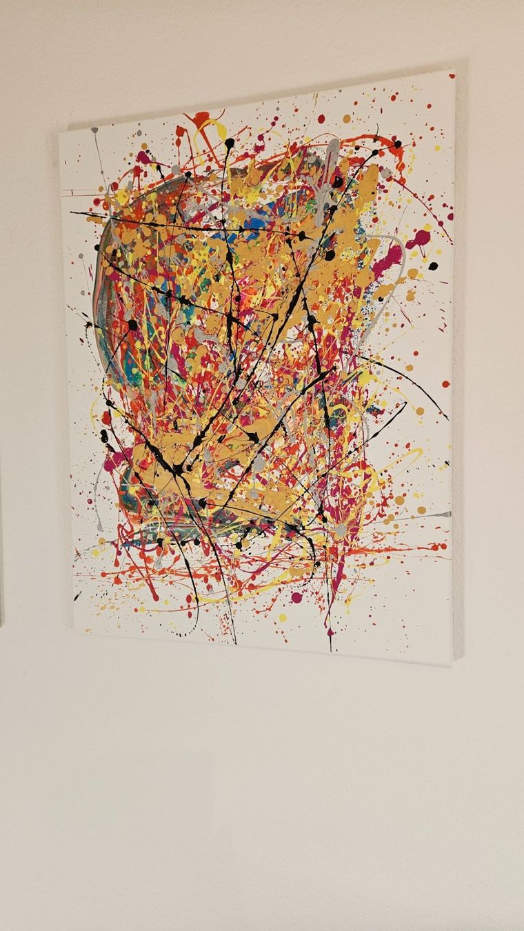 Gemälde: Tableau abstrait, couleurs vives et gaies, unique! – Neu (gemäss Beschreibung) aus Le Locle von fab_c9hh 1