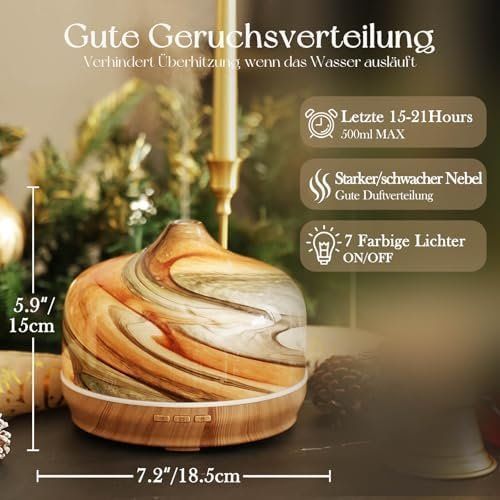 Luftbefeuchter: Diffuser 500ml, Handgeblasen Glas Luftbefeuchter – Neu und originalverpackt aus Hundwil von Stallone6 2