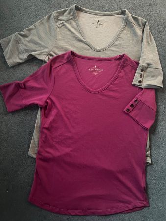 2 ROYAL ROBBINS Freizeitshirts, pink/grau, Gr. S