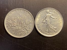 France, 5 Fr 1973 nickel 