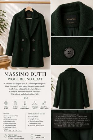 EU36 Massimo Dutti FALL Women's Coat, Size 36 💚