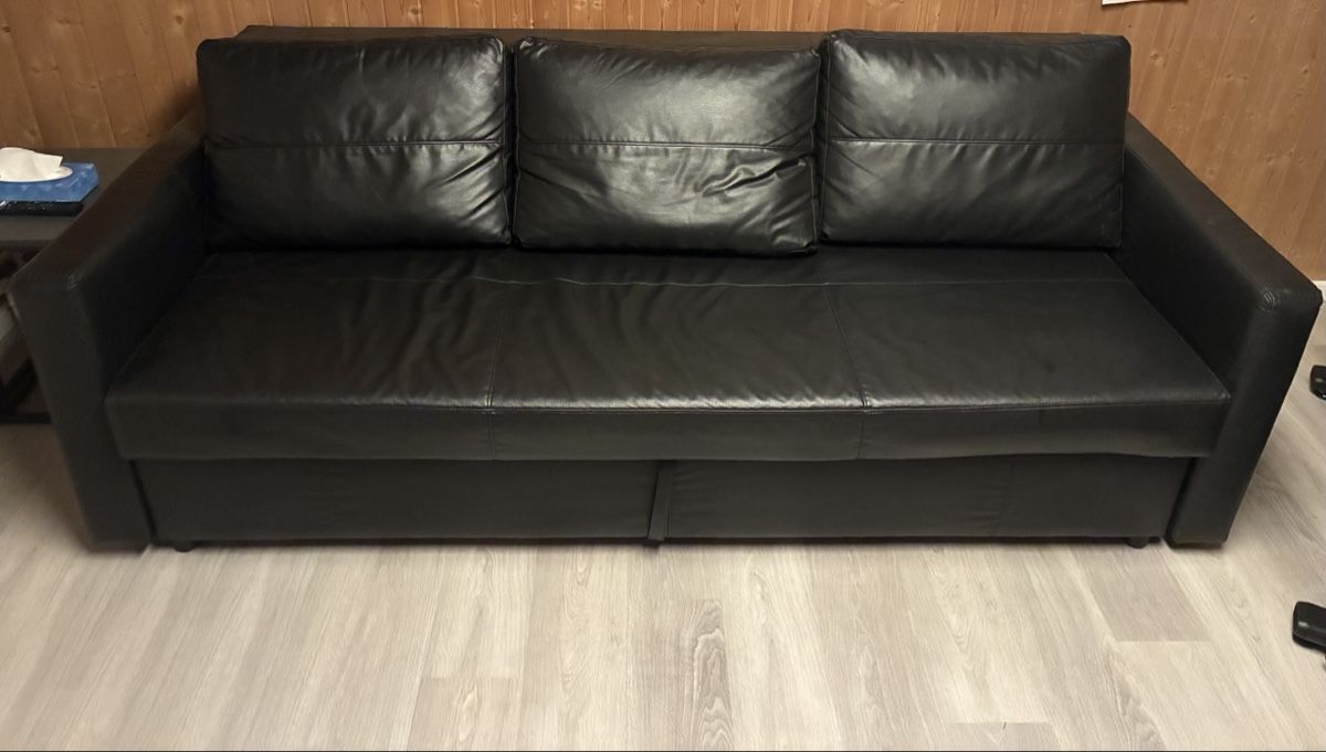 Divani: Kunstleder Bettsofa, 3-Sitzer, Schwarz – Usato da Langenthal venduto da Adrian_Bucheli