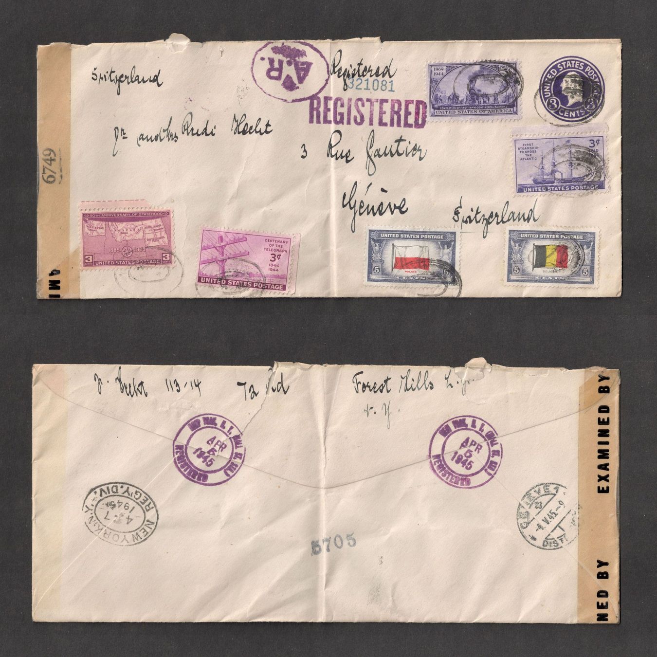 Alle Briefmarken: Luftpostbriefe USA – Gebraucht aus Pratteln von Wildtulpe 2