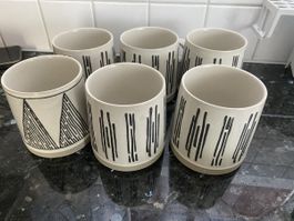 6er Set Keramiktassen, Zeitloses Design!