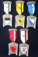 5 X Schützenkränze FR - ZH - BL - BS - SH - SZ emailliert