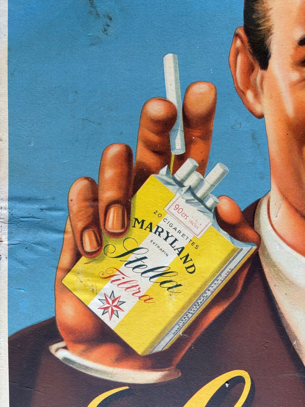 Insegne: Vintage Stella Filtra Zigaretten Kartonschild – Usato da Zürich venduto da Stuchi1 1