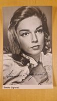 Simone Signoret, Original Autogramm auf Karte in s/w