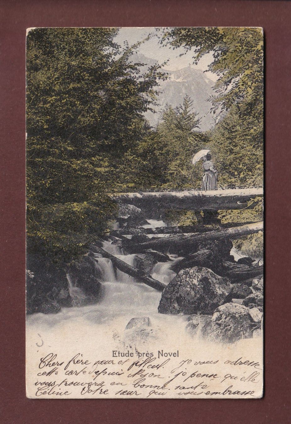 Cartoline postali: Etude près NOVEL - 1903 – Usato da Pully venduto da nicecards