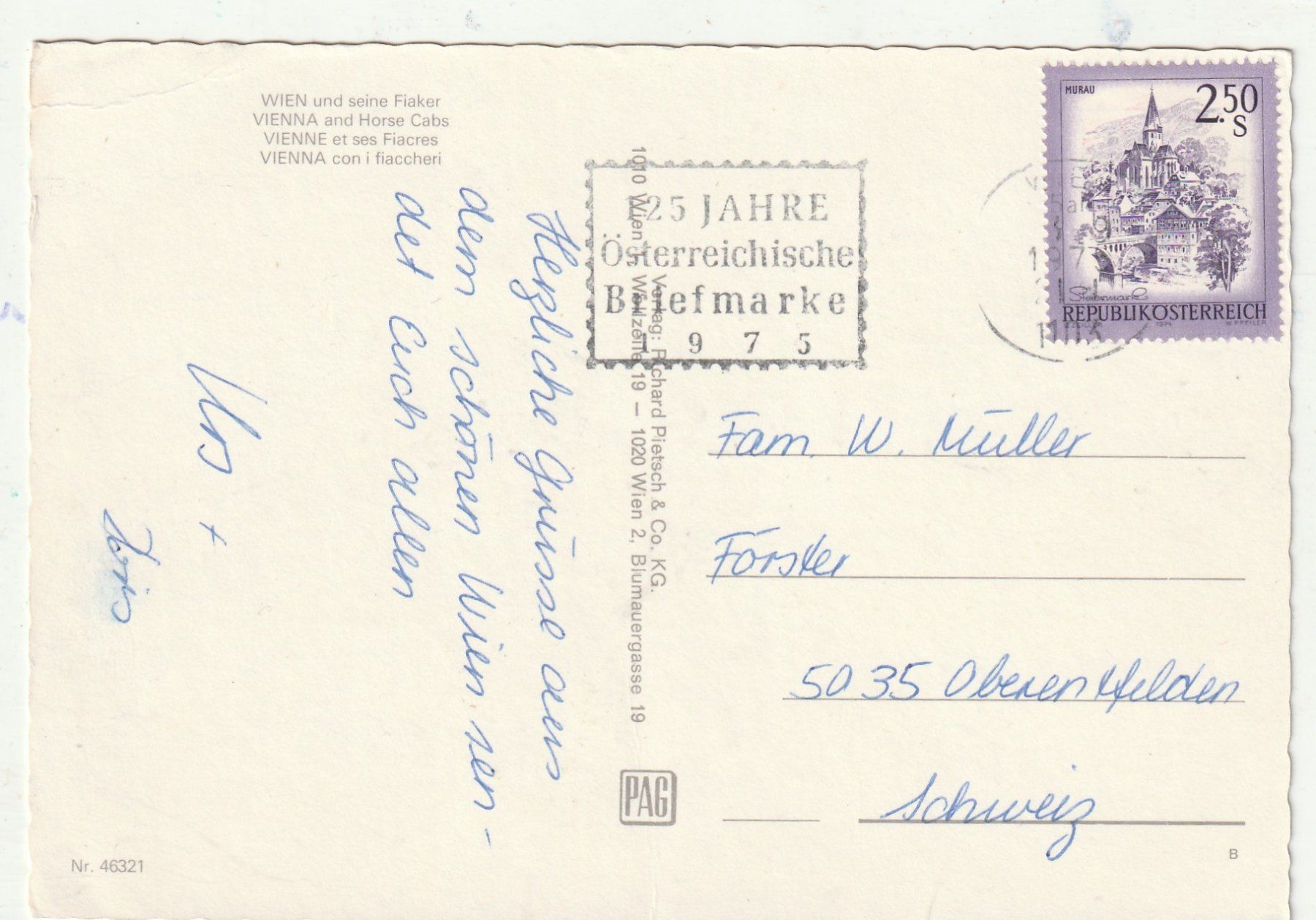 Cartoline postali: Wien MBK – Usato da Lumbrein venduto da made02 1