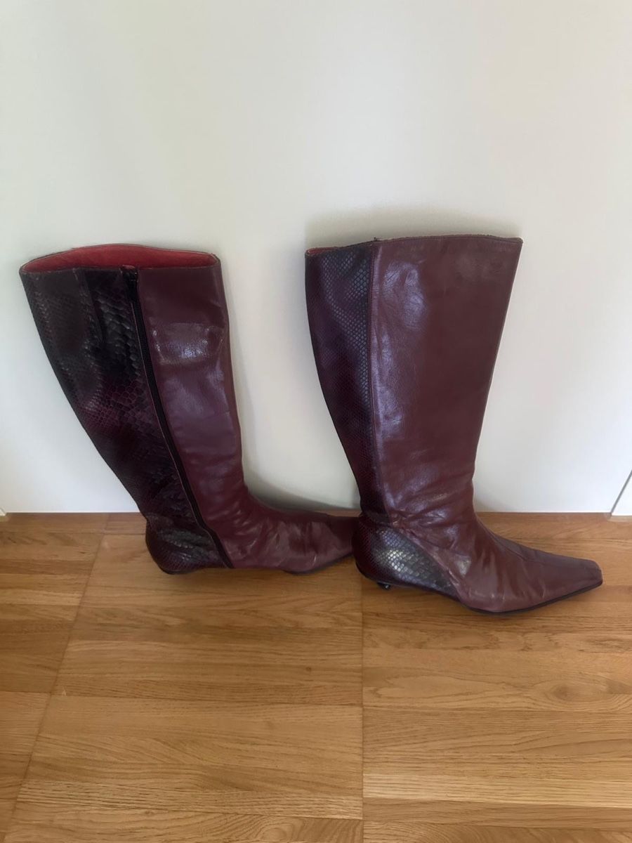 Damenschuhe: Damen Stiefel Leder Bordeaux Grösse 41 – Gebraucht aus Zürich von Sonnenschein_ 1