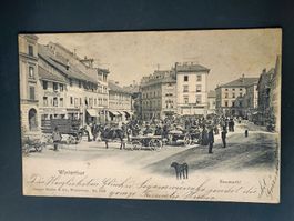 Alte PK / Winterthur - Neumarkt Belebt Gelaufen 1904