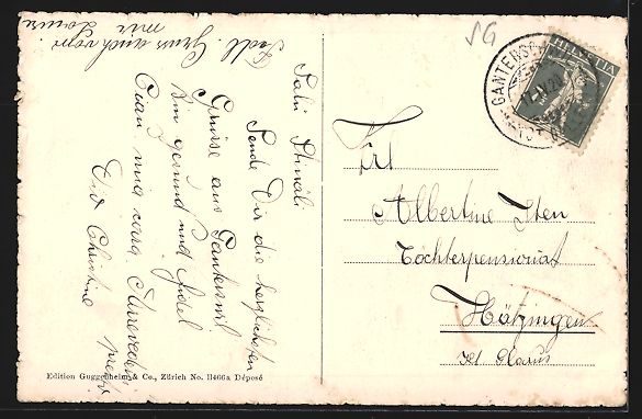 Cartoline postali: Ganterschwil, Ortsansicht mit Kirche aus – Usato da Berlin venduto da bartko-reher 1