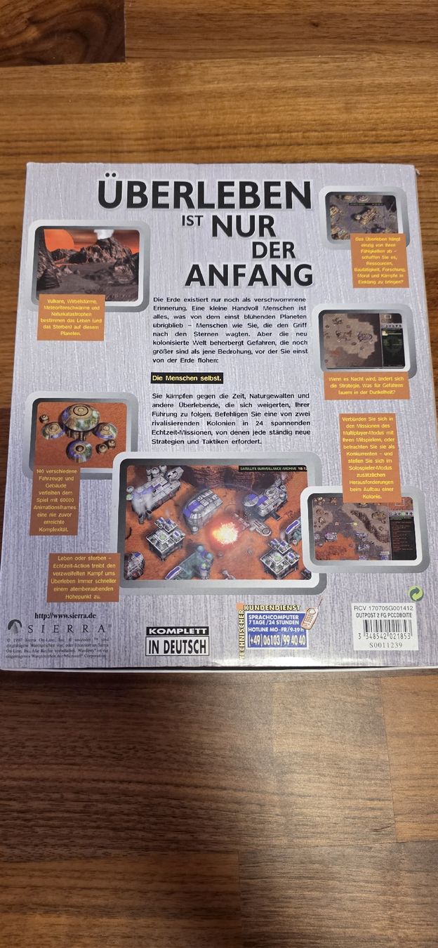 Giochi: Outpost 2 Geteilte Bestimmung Big Box PC Deutsch Sierra – Usato da Jona venduto da AntonioSposito 1
