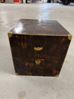 English Burl Wood Liquor Decanter Travel Bar