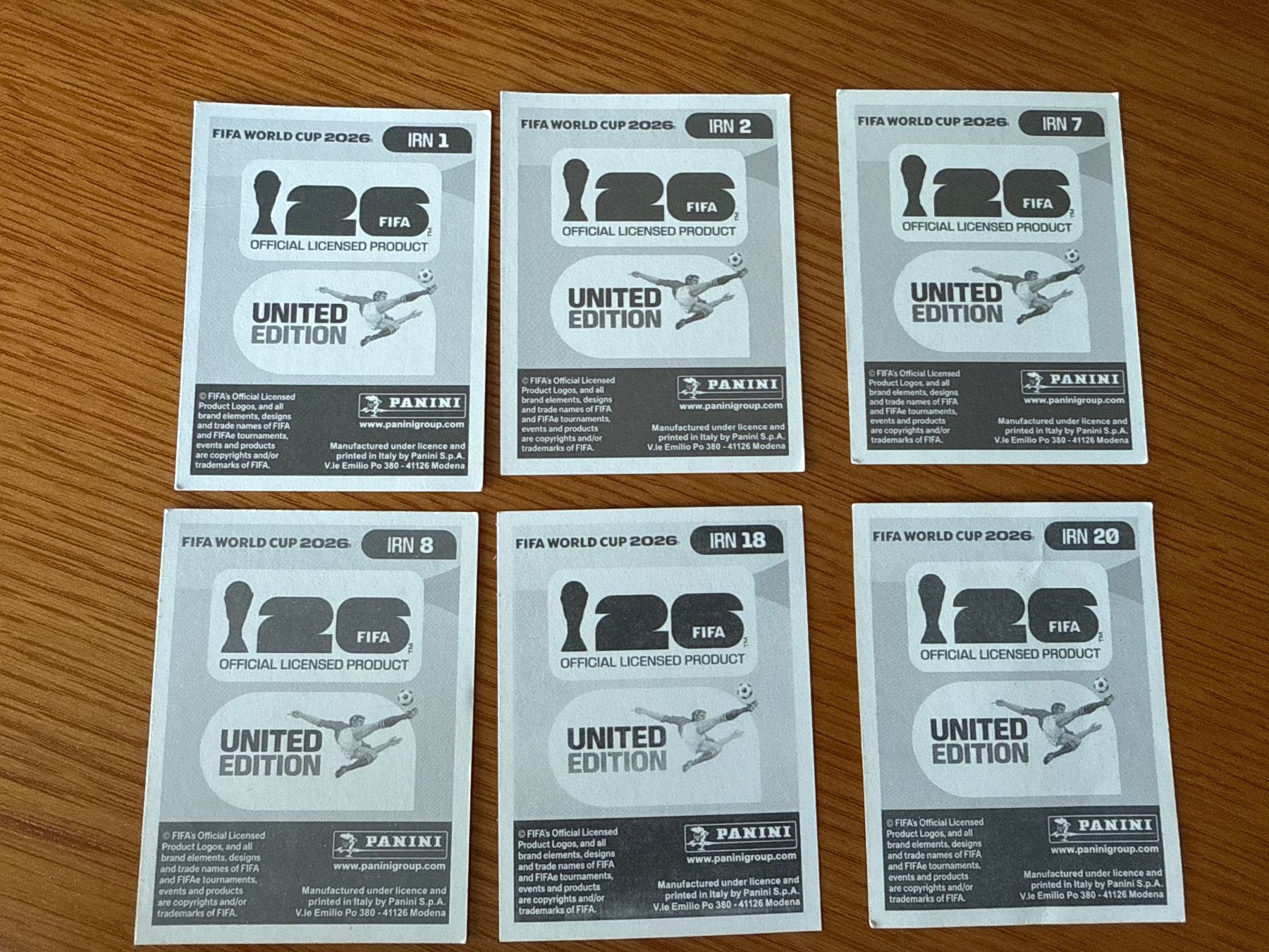 Panini Sammelbilder & Trading cards: IRN 1,2 7,8,18,20 – Neu und originalverpackt aus Savigny von Kinderboutique
