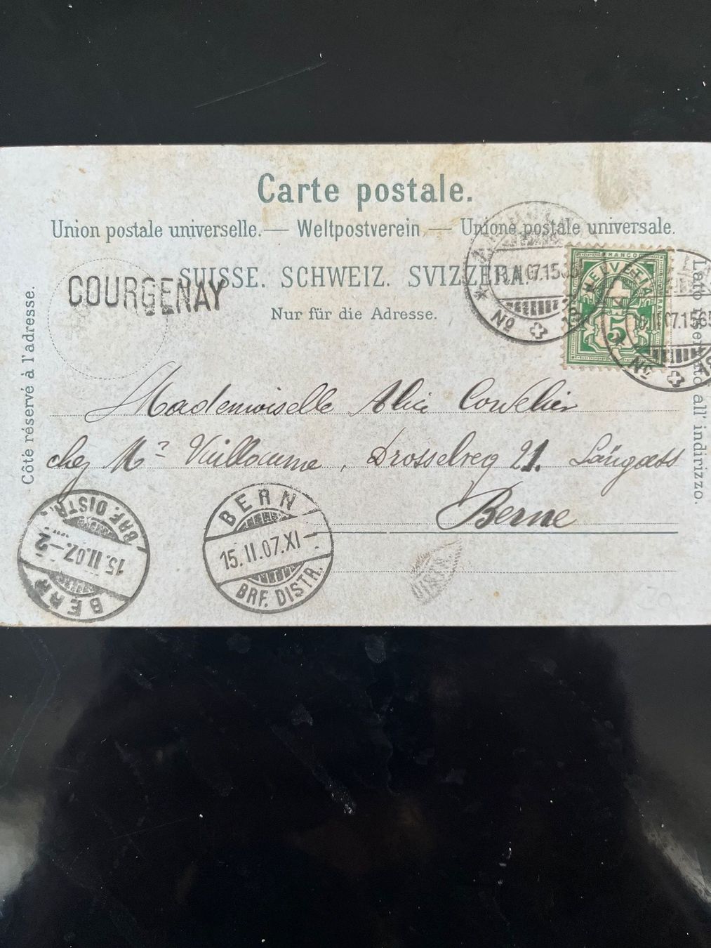 Cartoline postali: Courgenay 1907 – Usato da Courgenay venduto da Emile-Andre 1