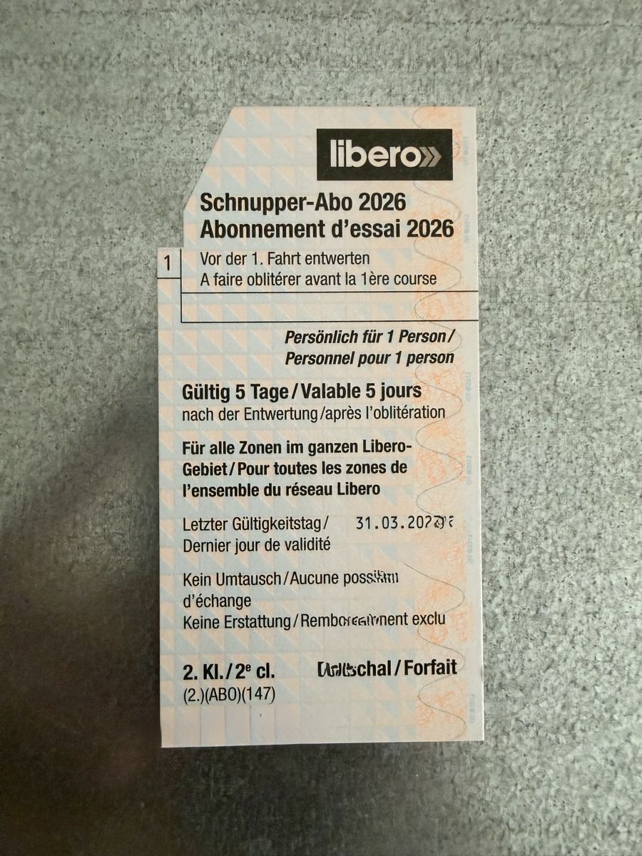 Tickets: Libeo Schnupper-Abo 2026 – Neu (gemäss Beschreibung) aus Bern von Be.s