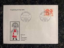 Brief aus Urnäsch Ausgabetag mit Ortsstempel