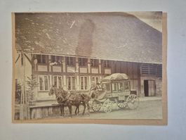 Alte Schweiz Postkutsche mit 2 Pferden, 1900er