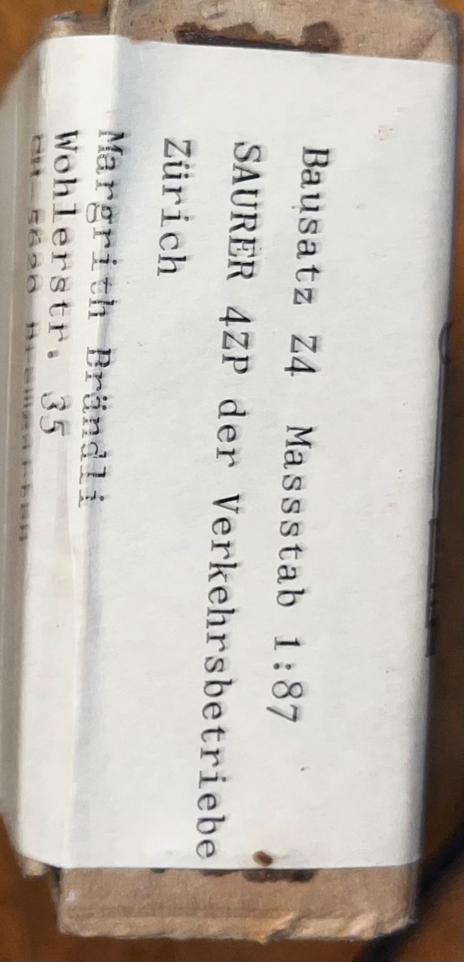 Kit di modellismo & Modellini statici: Weissmetallbausatz VBZ Saurer 4ZP – Nuovo (secondo la descrizione) da Zürich venduto da ENEA27 1