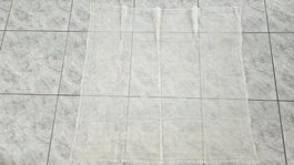 Vintage Tischtuch Voile bestickt Beige 104 x 104 cm