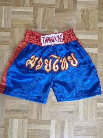 Thaibox-Shorts blau/rot Grösse134