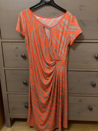 Robe d'été orange à imprimé zèbre, taille S/M, très tendance