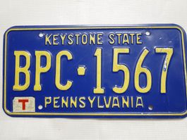 Alte Nummernschild Pennsylvania USA BPC-1567 Sammler 49