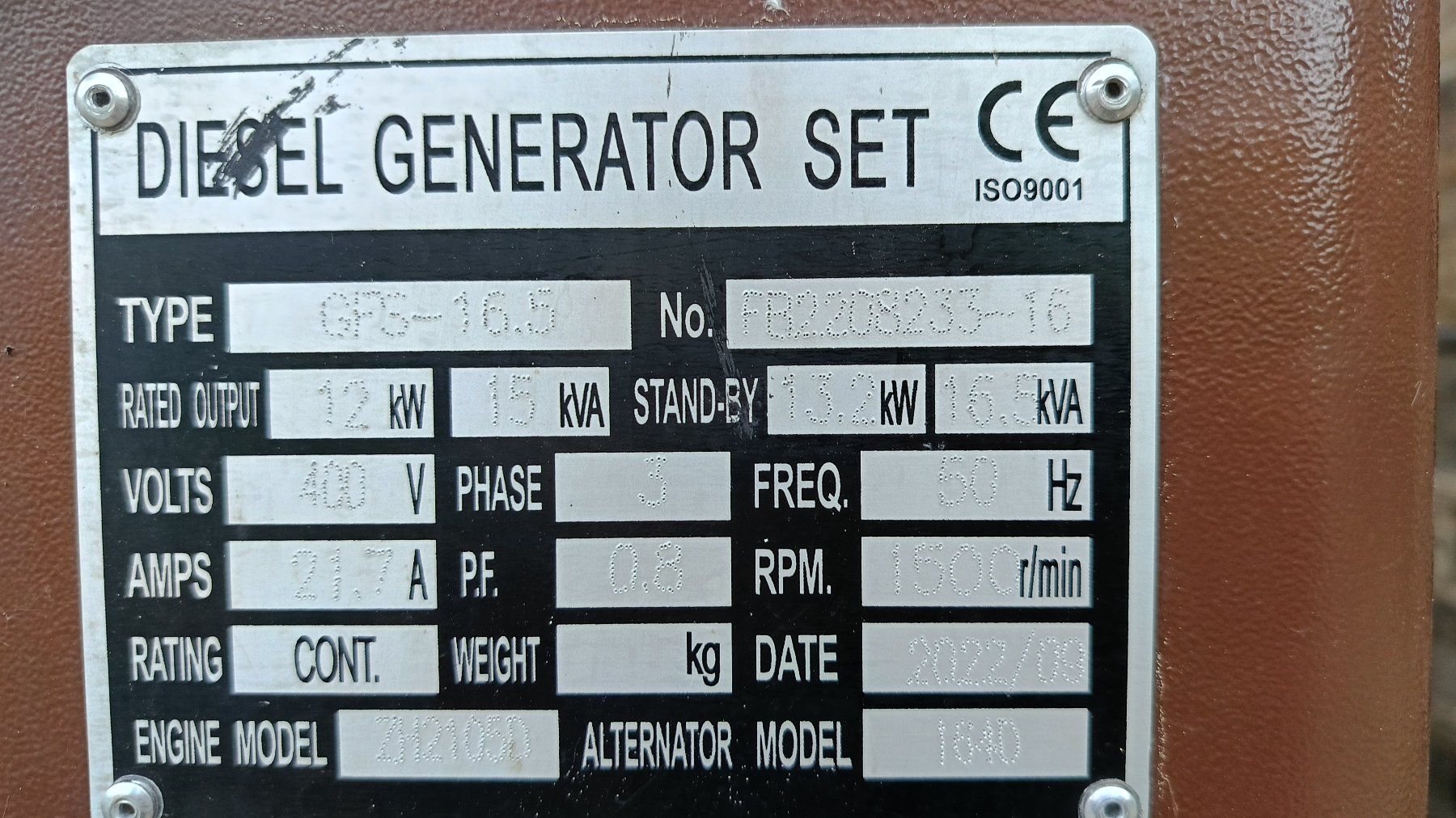 Generatori di corrente: Diesel Gernerator Electrostart – Usato da Wittenbach venduto da Aberanders 1