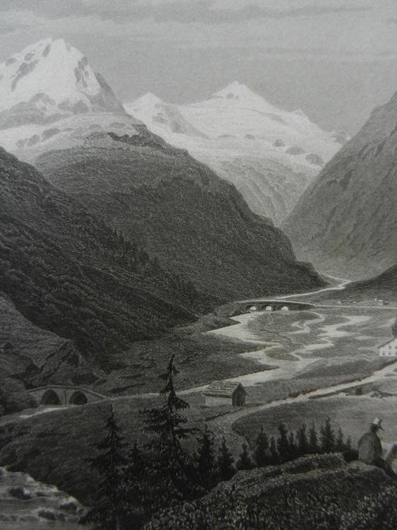 Incisioni: Rheinwaldgletscher Graubünden – Usato da Risch venduto da Antikfee 4
