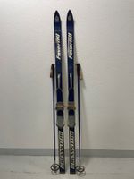 Ski (D 20), Dekoski aus Esche mit Gebrauchsspuren u. Stöcken