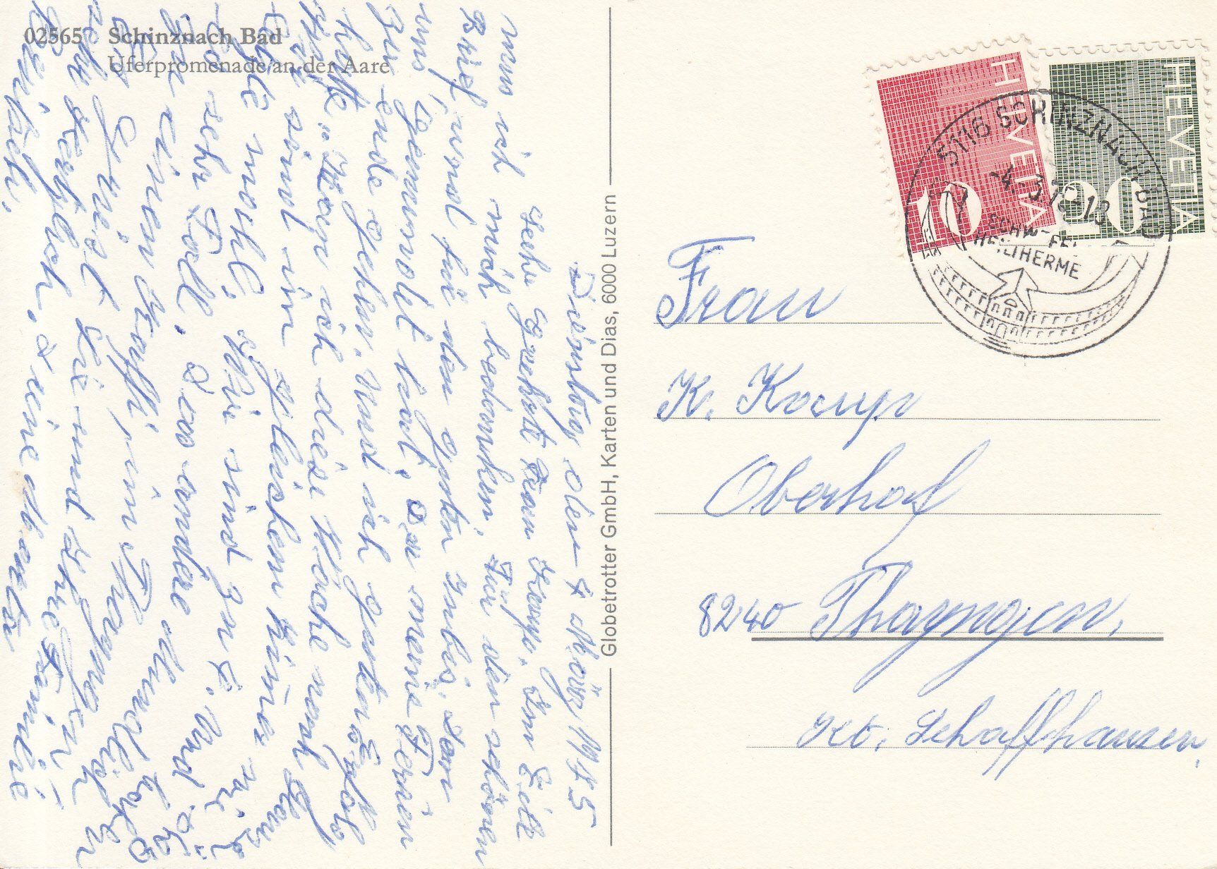 Cartoline postali: Schinznach-Bad 1975 – Usato da Bürglen TG venduto da StampGraf 1