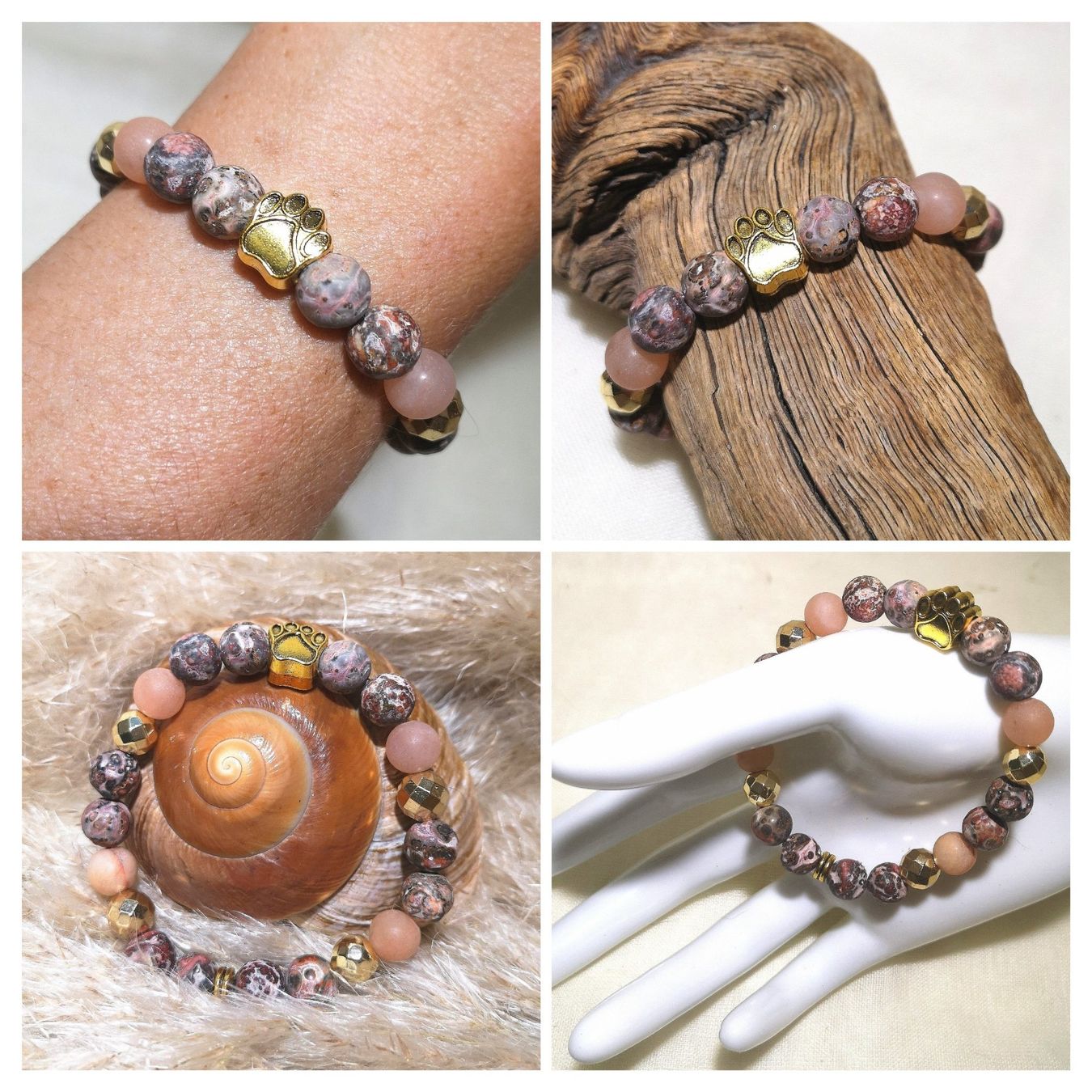 Bracciali & Braccialetti: goldige Pfoten-Steinarmk. - Spendenaktion – Nuovo (secondo la descrizione) da Unterkulm venduto da Nachtigall