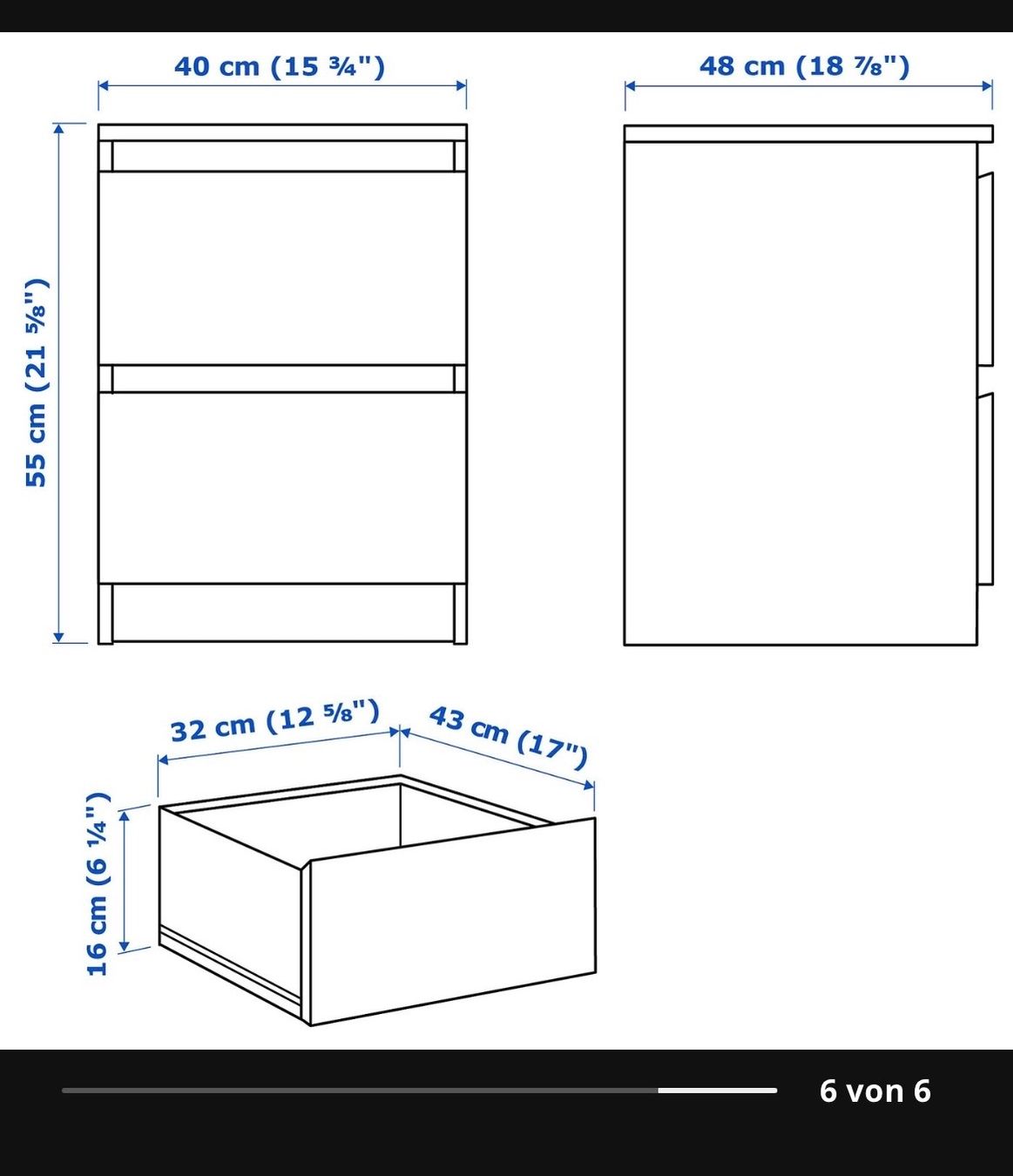 Ikea Tables de nuit: MALM Nachttisch/ Kommode – D'occasion à Oetwil am See par Helvetnet 2