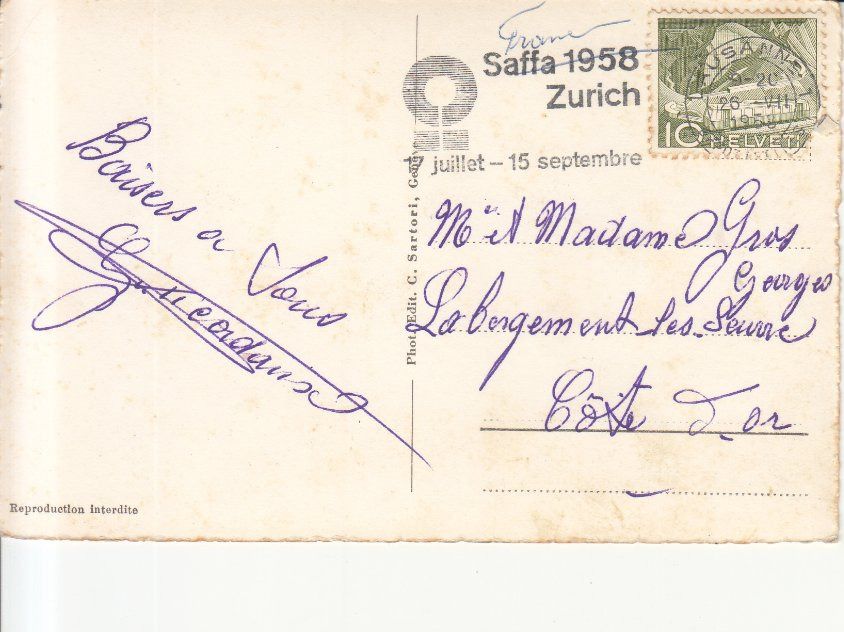 Cartoline postali: Lausanne 1958 – Usato da Bürglen TG venduto da StampGraf 1