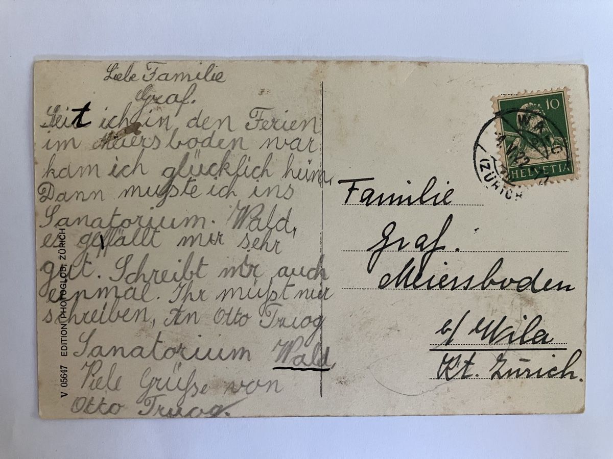 Cartes postales: Ansichtskarte Sanatorium Wald ZH, 1922 – D'occasion à Bauma par Baumer71 1