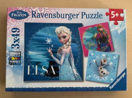 Ravensburger Puzzle "Die Eiskönigin" 3x49 Teile, Top!