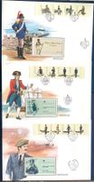 1983 - 85 FDC Portugal Militäruniformen I- II - III aus MH