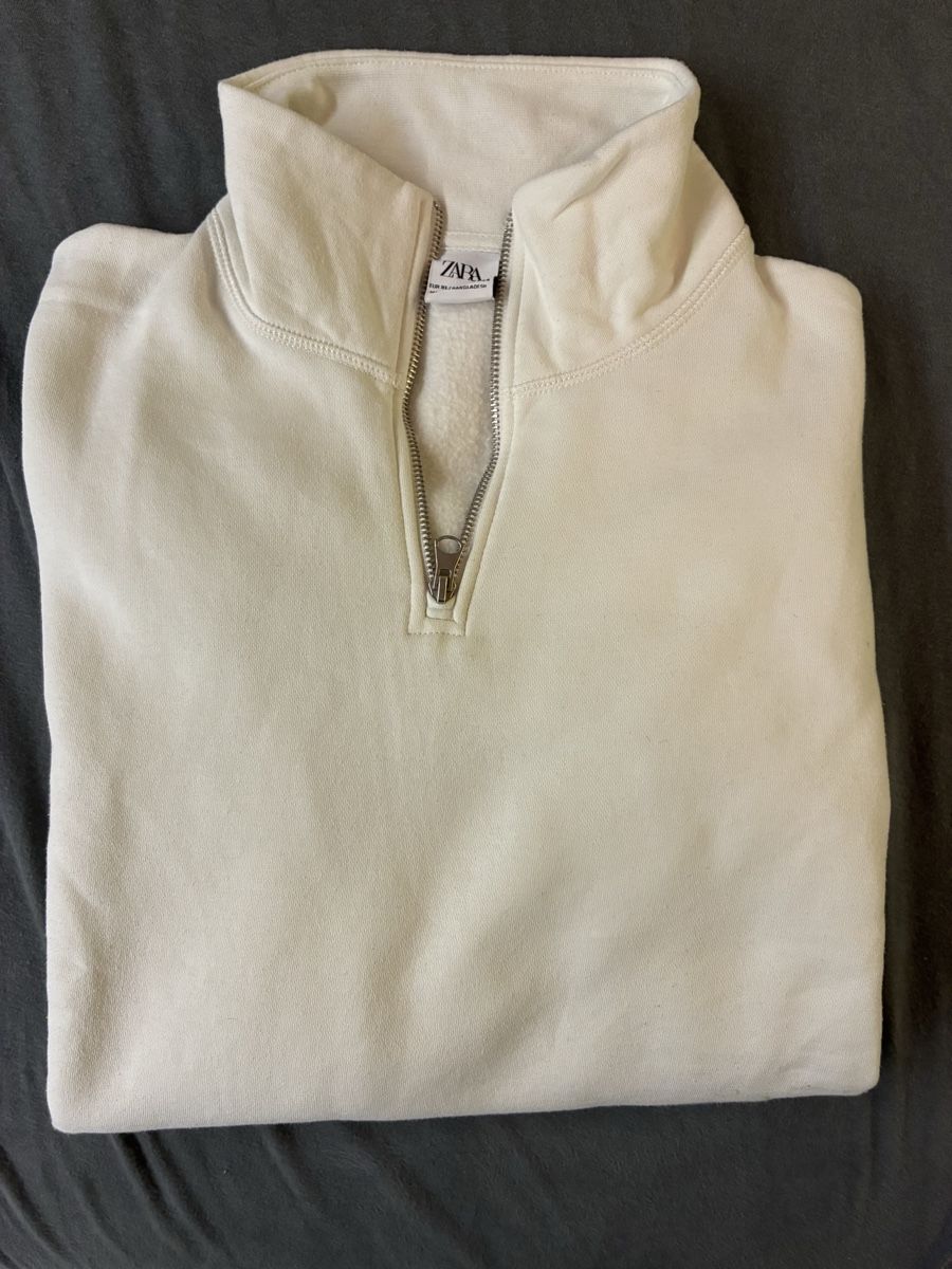 Zara Maglioni & Felpe: Zara Pullover mit Reissverschluss, cremeweiss, Grösse XL – Usato da Zwingen venduto da RamonGilgen