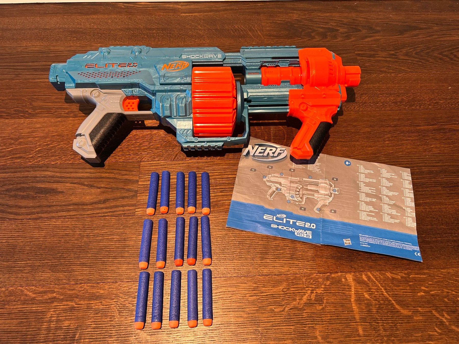 Nerf Giocattoli: Nerf Elite 2.0 Shockwave RD-15 mit 15-Dart Rotationstrommel – Usato da Wädenswil venduto da IH2_000