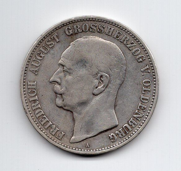 Alle Münzen: (2261) Oldenburg, 5 Mark, 1900, ss-vz – Gebraucht aus Rüthi (Rheintal) von erdnuessli1