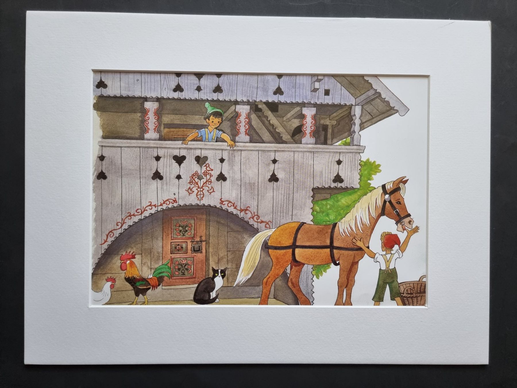 Poster & Bilder: DER BUEB VOM TRUEB BILD HINTER NEUWERTIGEM PASSEPARTOUT – Gebraucht aus Gersau von grafik-kunst 1
