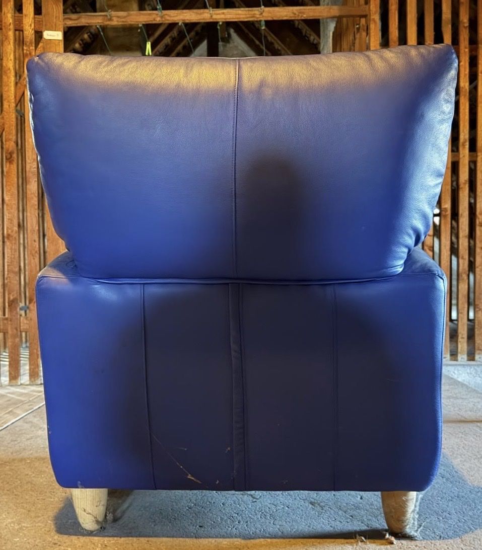 Pfister Sessel: Leder Retrosessel Blau – Gebraucht aus Pfungen von glittergirl9 1