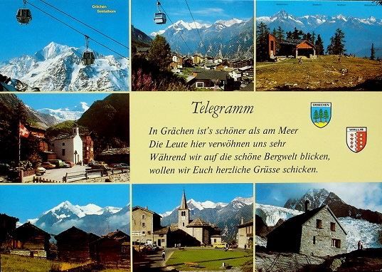 Cartes postales: GRÄCHEN Telegramm - Godelbahn – D'occasion à Jona par philajona