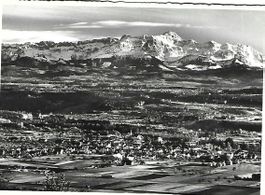 Bürglen TG Dorfansicht Blick zum Säntis