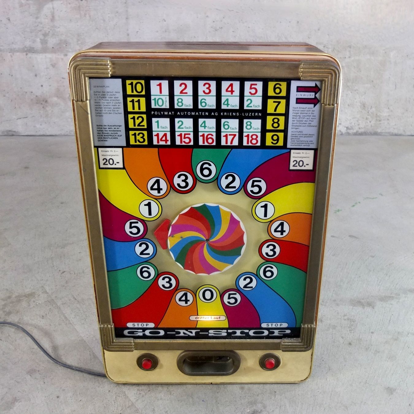 Slot Machine: Go-n-Stop Geldspielautomat 1968 – Usato da Basel venduto da Brocki-auf-dem-Wolf