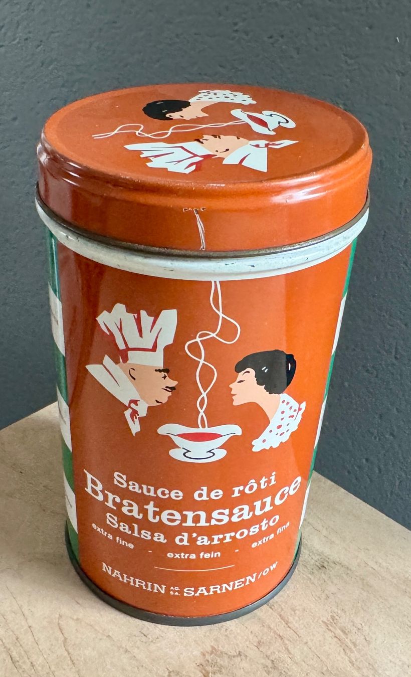 Barattoli: Dekorative alte Blechdose NAHRIN Sarnen Bratensauce – Usato da Rothrist venduto da Luckywinner 1